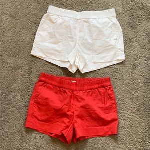 Linen shorts white and coral